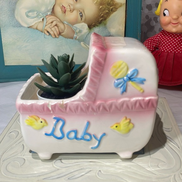 ⚡️5/$25- Vintage My Neil baby carriage planter - Picture 5 of 9